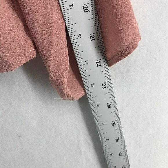 Forever 21 Blouse Women's Sz S Cold Shoulder Long Sleeve Blush Pink Flowy - Picture 5 of 11